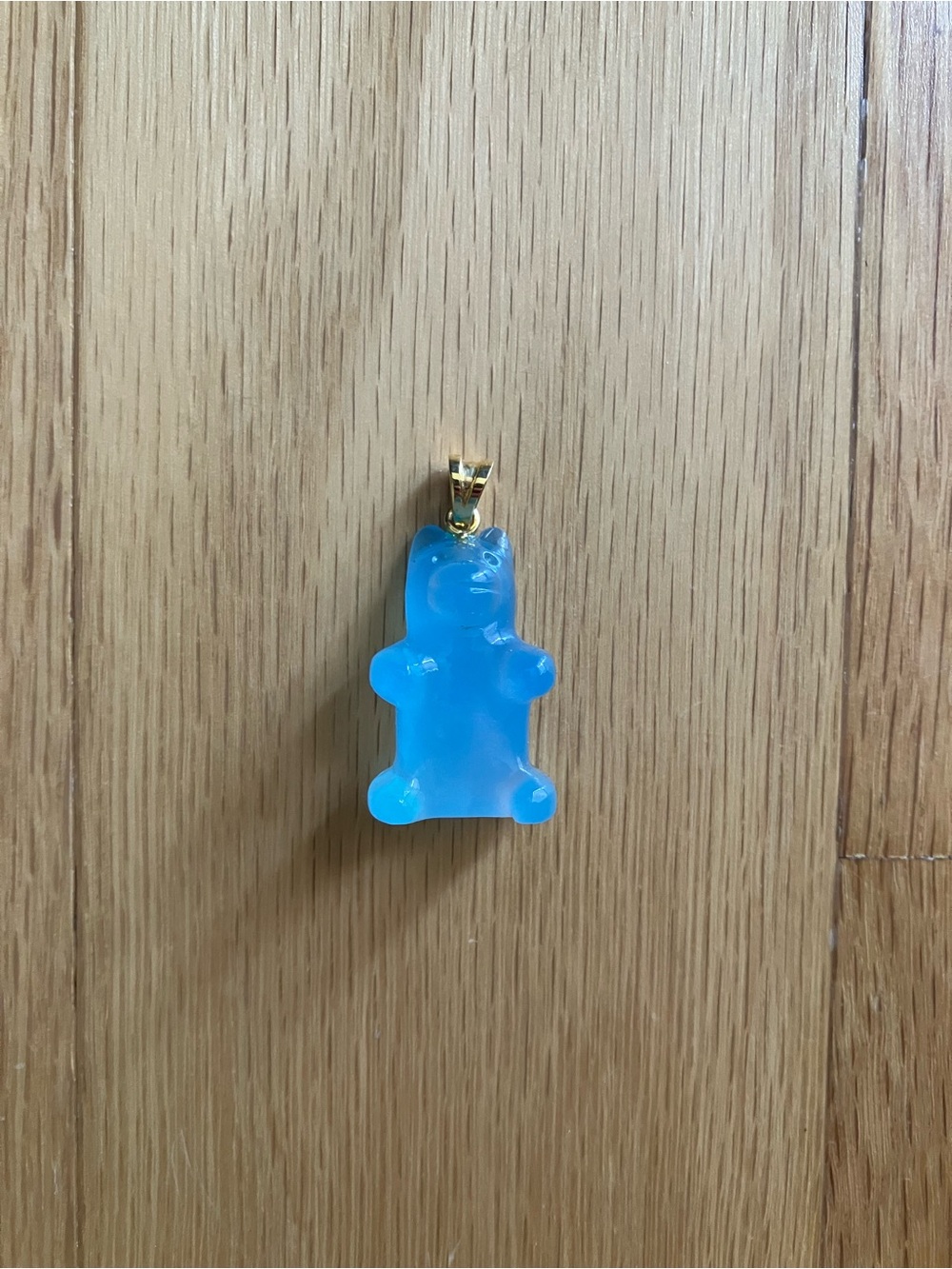 14k Yellow Gold and Chalcedony Blue Gummy Bear Pendant